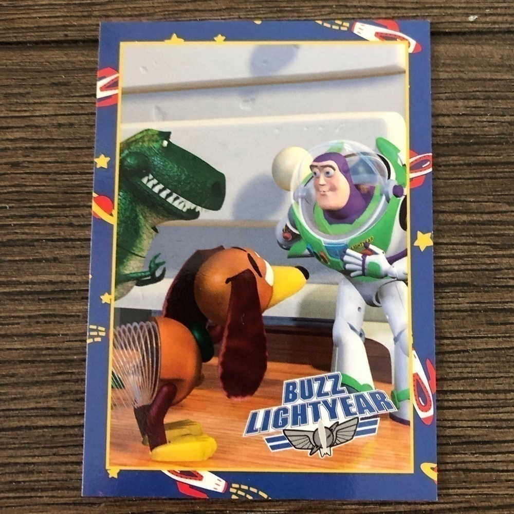 Disney Toy Story 1995 trading card: Buzz Lightyear (New Top Toy) #48